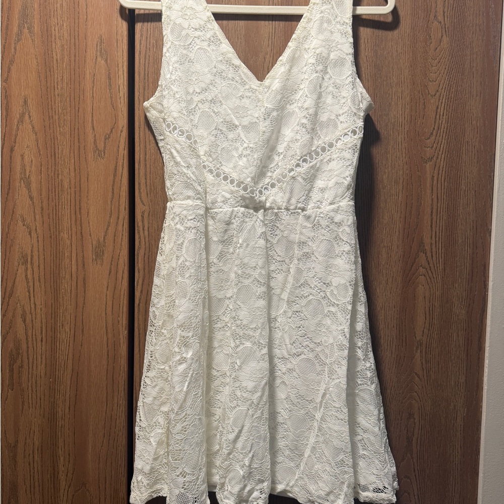As U Wish White Lace Mini Dress